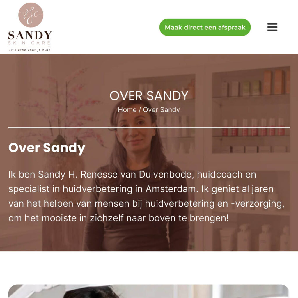 Sandy-Skincare-website
